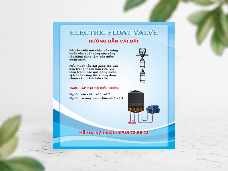 Phao Không Dây Công Tắc Mực Nước Pin Mặt Trơi